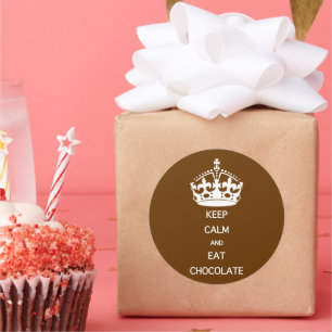 STICKER ROND CONSERVEZ LE CHOCOLAT DE MANGE CALME