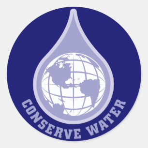 Sticker Rond Conservez l'eau