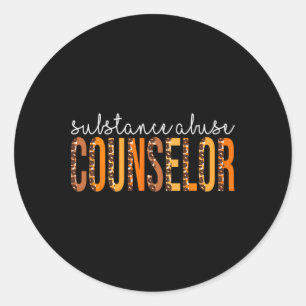 Sticker Rond Consommateur en toxicomanie léopard automne automn