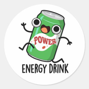 Sticker Rond Consommation d'énergie amusant Énergétique Drink P