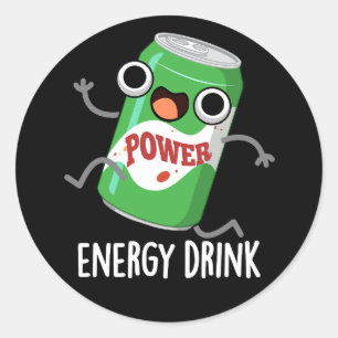 Sticker Rond Consommation d'énergie amusant Énergétique Drink P