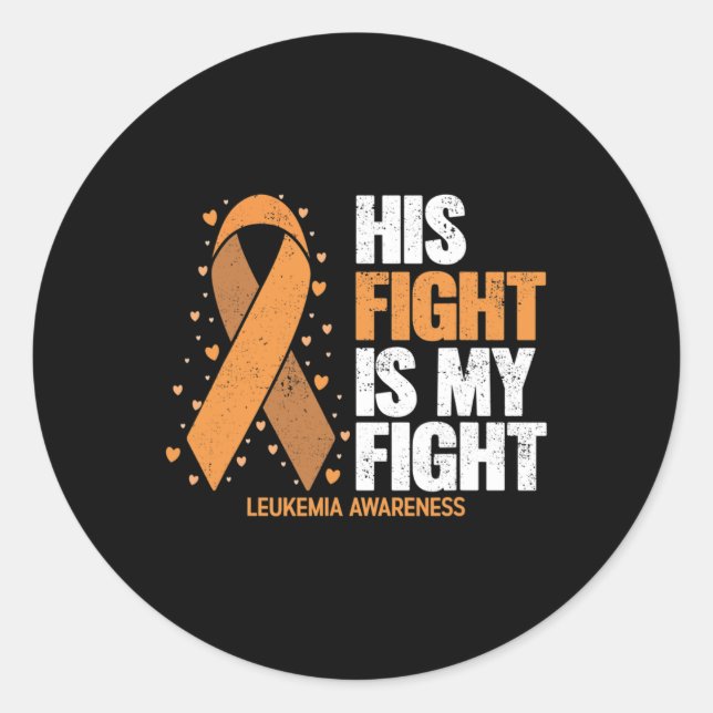 Sticker Rond Constater Que Son Combat Est Mon Combat Leucémie (Devant)