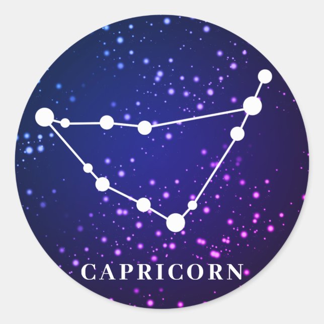 Sticker Rond Constellation de Capricorne Zodiac (Devant)