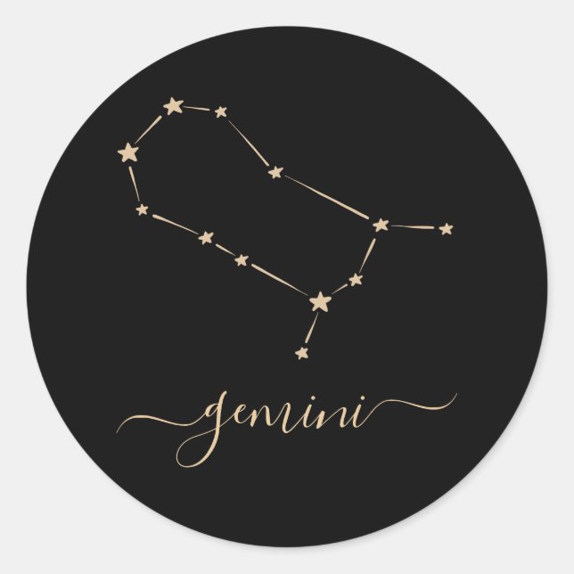 Sticker Rond Constellation de Gemini (Devant)