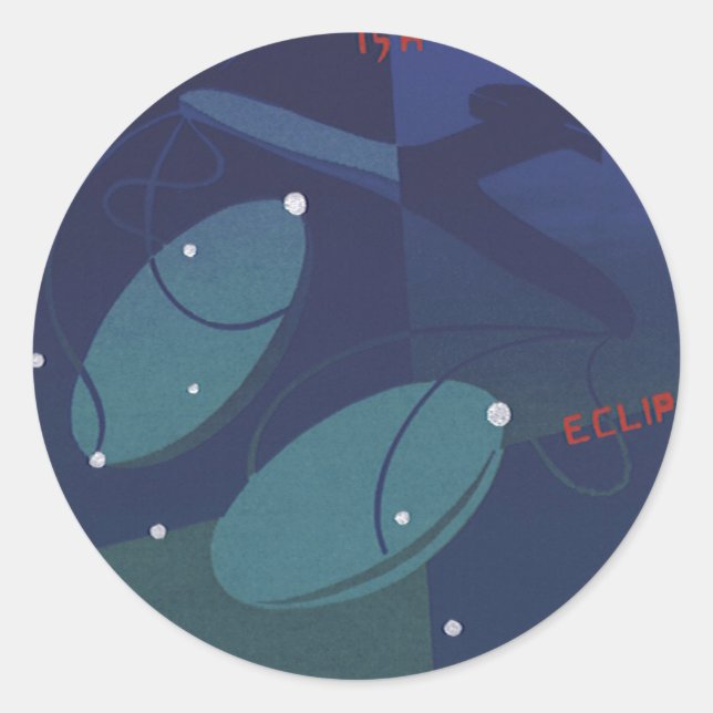 Sticker Rond Constellation de la Balance Zodiaque Vintage Astro (Devant)