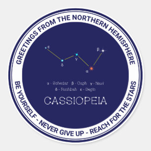 Sticker Rond Constellation de l'hémisphère Nord Cassioipeia