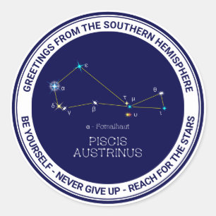 Sticker Rond Constellation de l'hémisphère Sud Piscis Austrinus