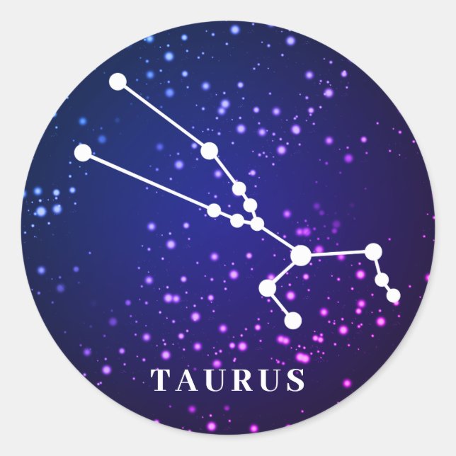 Sticker Rond Constellation de Taurus Zodiac (Devant)