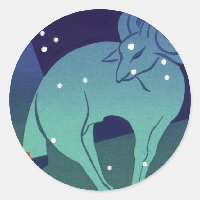 Sticker Rond Constellation du Bélier, Astrologie du Zodiaque Vi (Devant)