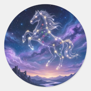 Sticker Rond Constellation du Vaillant Cheval
