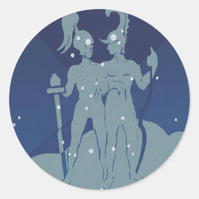 Sticker Rond Constellation jumelle Gemini Astrologie zodiaque V (Devant)