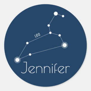 Sticker Rond Constellation Leo Zodiac personnalisée