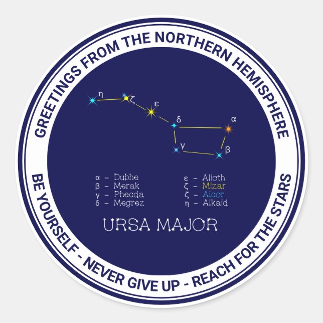 Sticker Rond Constellation Ursa major (Devant)