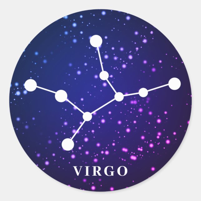 Sticker Rond Constellation Virgo Zodiac (Devant)
