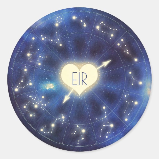 Sticker Rond Constellation Zodiac Starry Mariage de nuit (Devant)