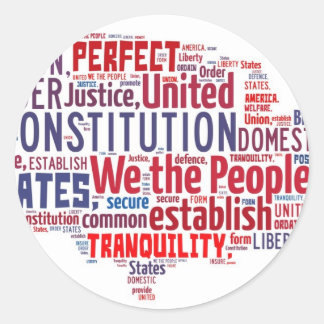 Sticker Rond Constitution des États-Unis en forme de USA