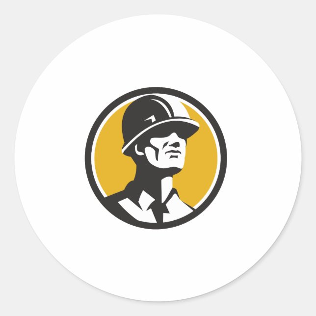 Sticker Rond Constructeur Hardhat Regard vers l'avenir Cercle R (Devant)