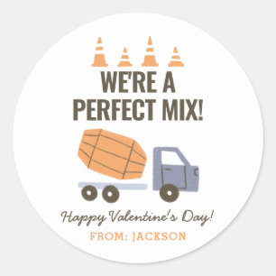 Sticker Rond Construction ciment Mixte enfants Classe Valentine