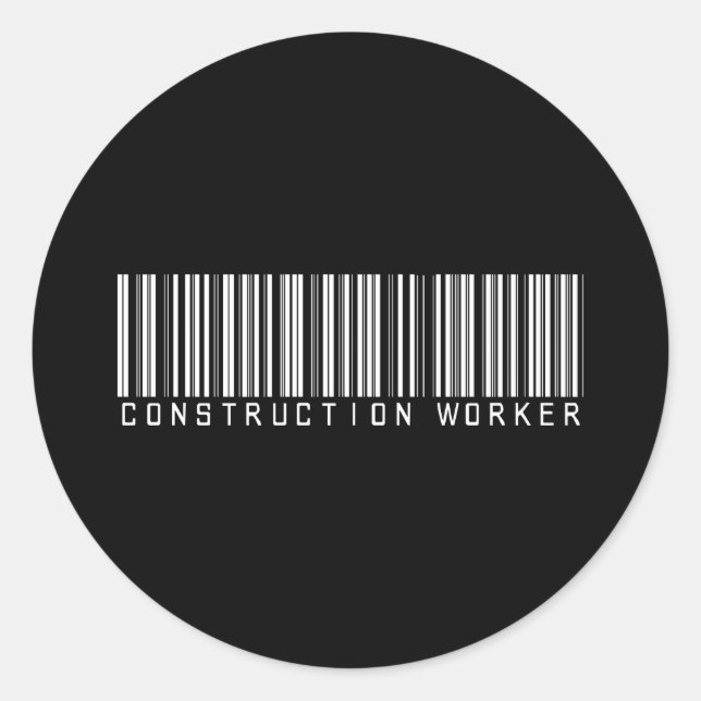 STICKER ROND CONSTRUCTION DE BARRE FOND SOMBRE (Devant)