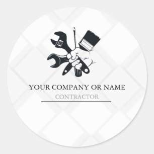 Sticker Rond Construction de blocs en noir et blanc moderne