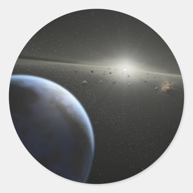 Sticker Rond Construction de planètes (Devant)