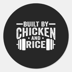 Sticker Rond Construire Par Le Poulet Et Le Riz
