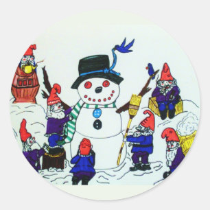 STICKER ROND CONSTRUIRE UN APPAREIL À NEIGE
