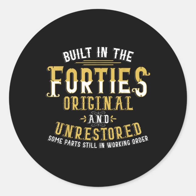 Sticker Rond Construit Dans Les Quarties Original Non Restauré  (Devant)