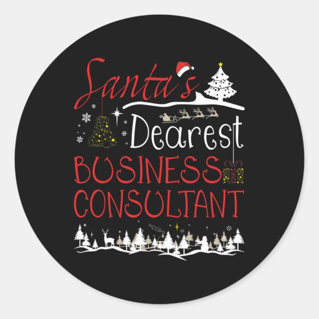 Sticker Rond Consultant d'affaires Xmas Job Cute Noël (Devant)