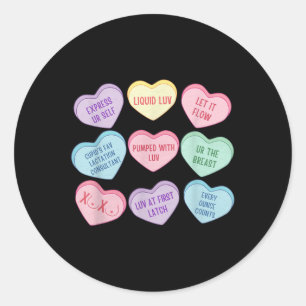 Sticker Rond Consultant en lactation Valentine Coeur Candy Brea