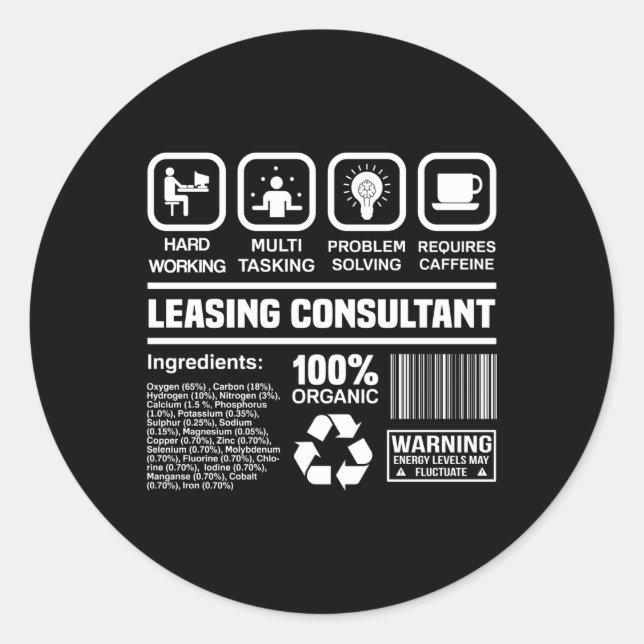 Sticker Rond Consultant en location-bail (Devant)