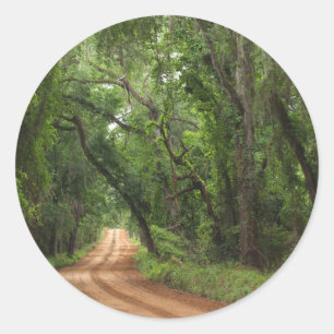 Sticker Rond Contexte de la route de campagneSticker rond
