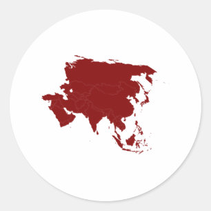 Sticker Rond Continent asiatique