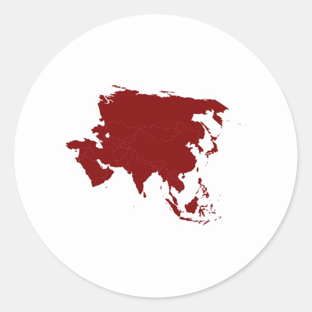 Sticker Rond Continent de l'Asie (Devant)