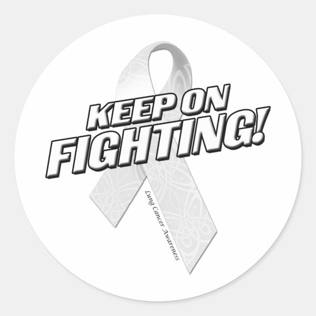 Sticker Rond Continuer à combattre le cancer du poumon (Devant)