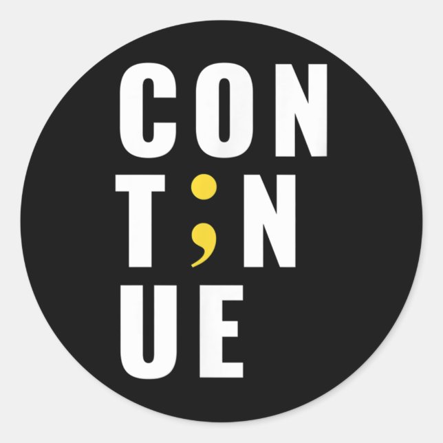 Sticker Rond Continuer la sensibilisation au suicide semi-oloni (Devant)