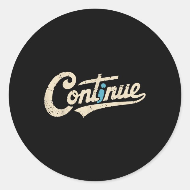 Sticker Rond Continuer le message positif Semicolon Santé menta (Devant)