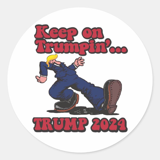 Sticker Rond Continuer sur Trumpin (Devant)