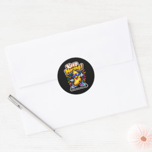 Sticker Rond Continuez à bouger ! – Banane Disco Danseuse