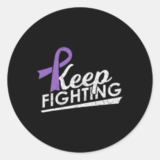 Sticker Rond Continuez à combattre Alzheimer's Epilepsy Warrior