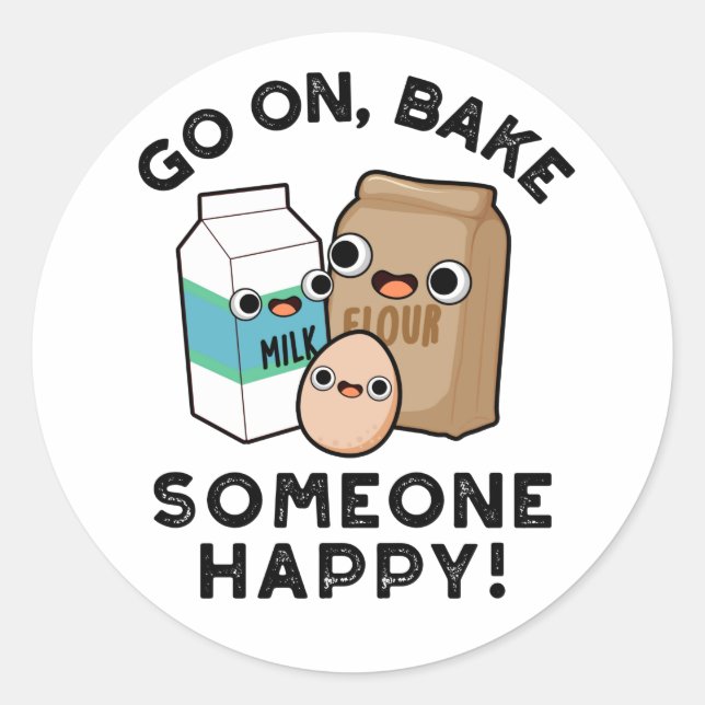 Sticker Rond Continuez à rendre quelqu'un heureux Pun de cuisso (Devant)