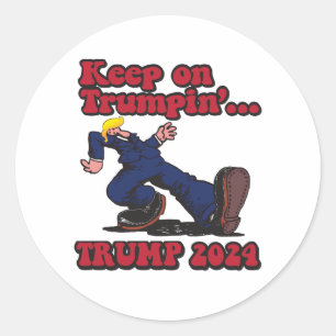 Sticker Rond Continuez sur Trumpin Trump 2024