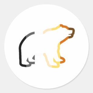 STICKER ROND CONTOUR D'OURS