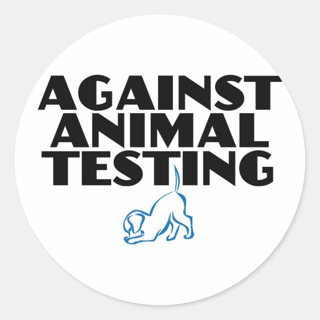 Sticker Rond Contre les tests animaux (Devant)