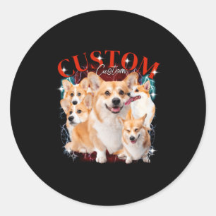 Sticker Rond Contrefaçon Animaux Chien Chat Drôle 1wh1 