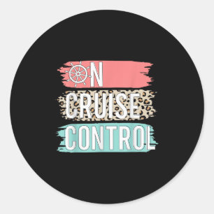 Sticker Rond Contrôle De Croisière Leopard Drôle Vacances D'Été