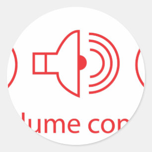 Sticker Rond Contrôle du volume - musique DJ audio de jockey d