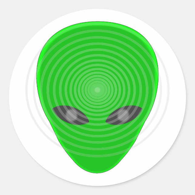 Sticker Rond Contrôle mental de la tête de l'Alien (Devant)