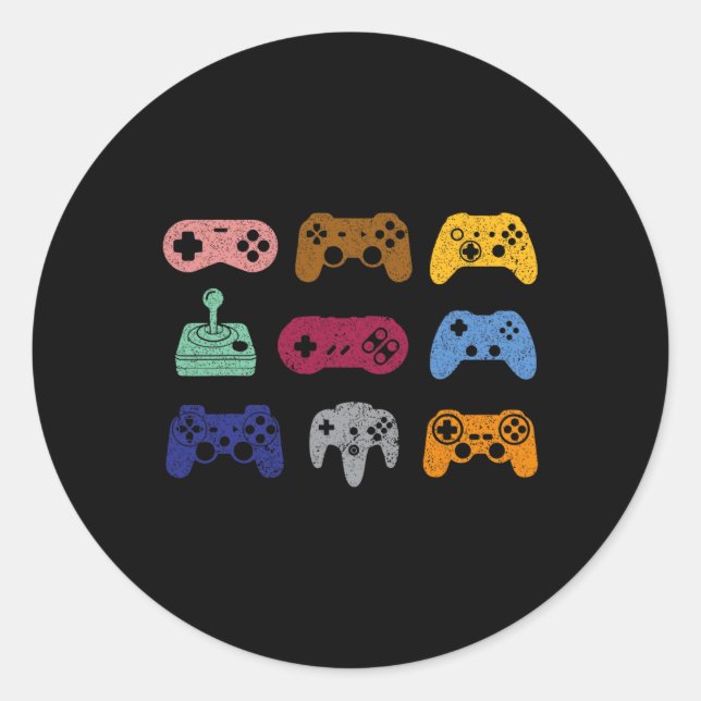 Sticker Rond Contrôle vidéo contrôleur console de jeu de contrô (Devant)