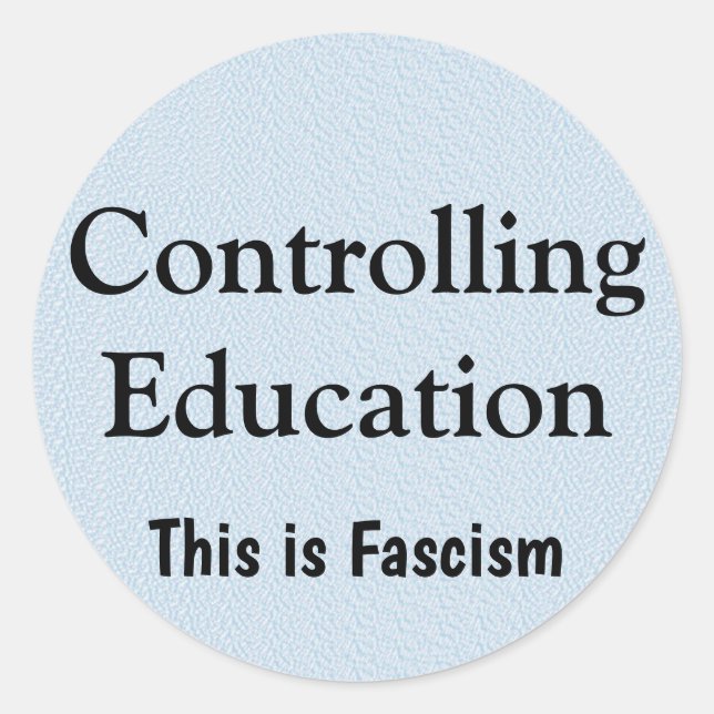 Sticker Rond Contrôler l'éducation (Devant)